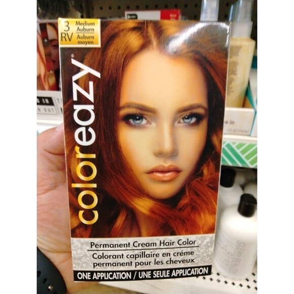 Coloreazy Permanent Cream Hair Color Kits Choose Your Shade: Medium Auburn - Picture 1 of 1